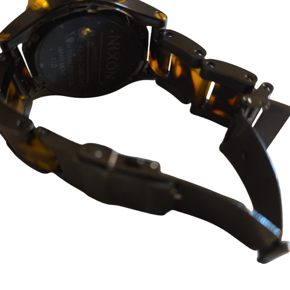 Nixon Tortoise Shell Watch with Gold Accents - Picture 4 of 5